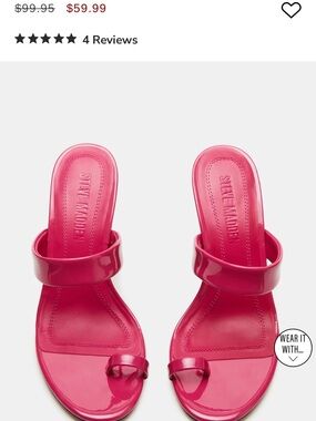 Steve Madden Hot Pink Patent Slide Mules
